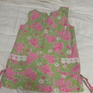 Lilly Pulitzer Pink Elephant Print Dress on Green